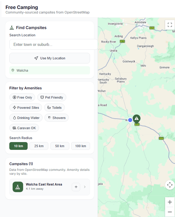 Free Camping Finder