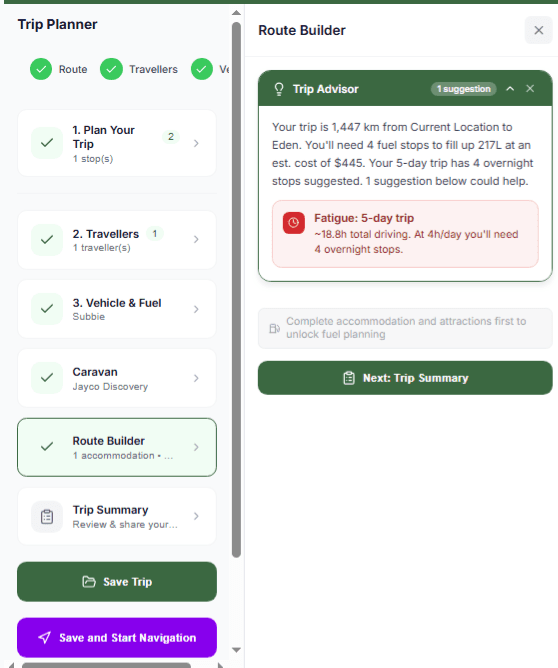 Built-in Trip Advisor